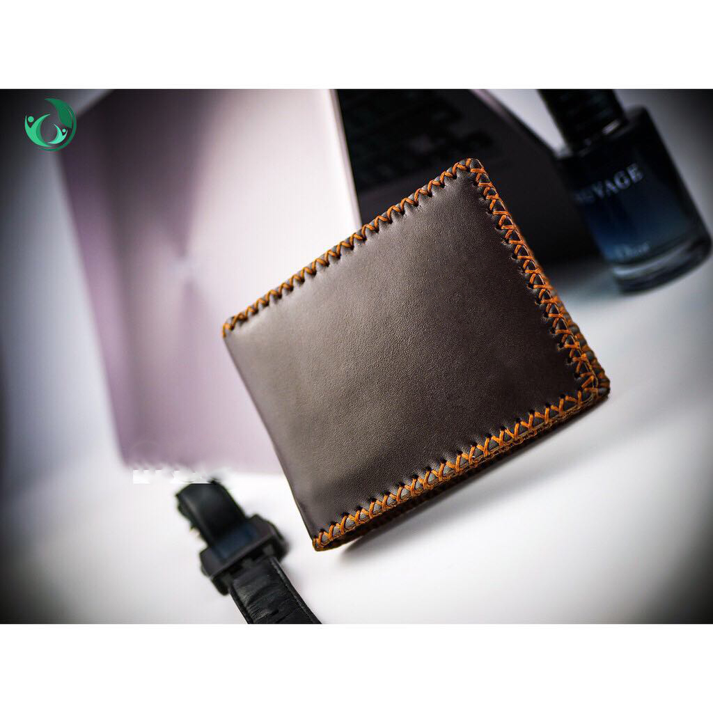 Ví Tiền Nam. Bóp Nam May Tay Viền Chỉ Lớn Phong Cách  Da Bò Thật. BH 2 Năm . Mẫu Ví Da Nam Bán Chạy 2020