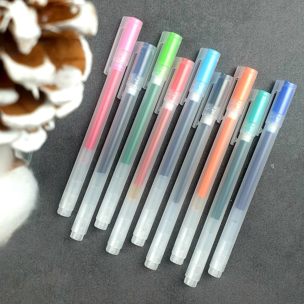 Bút bi gel muji có nắp - black & blue black & blue