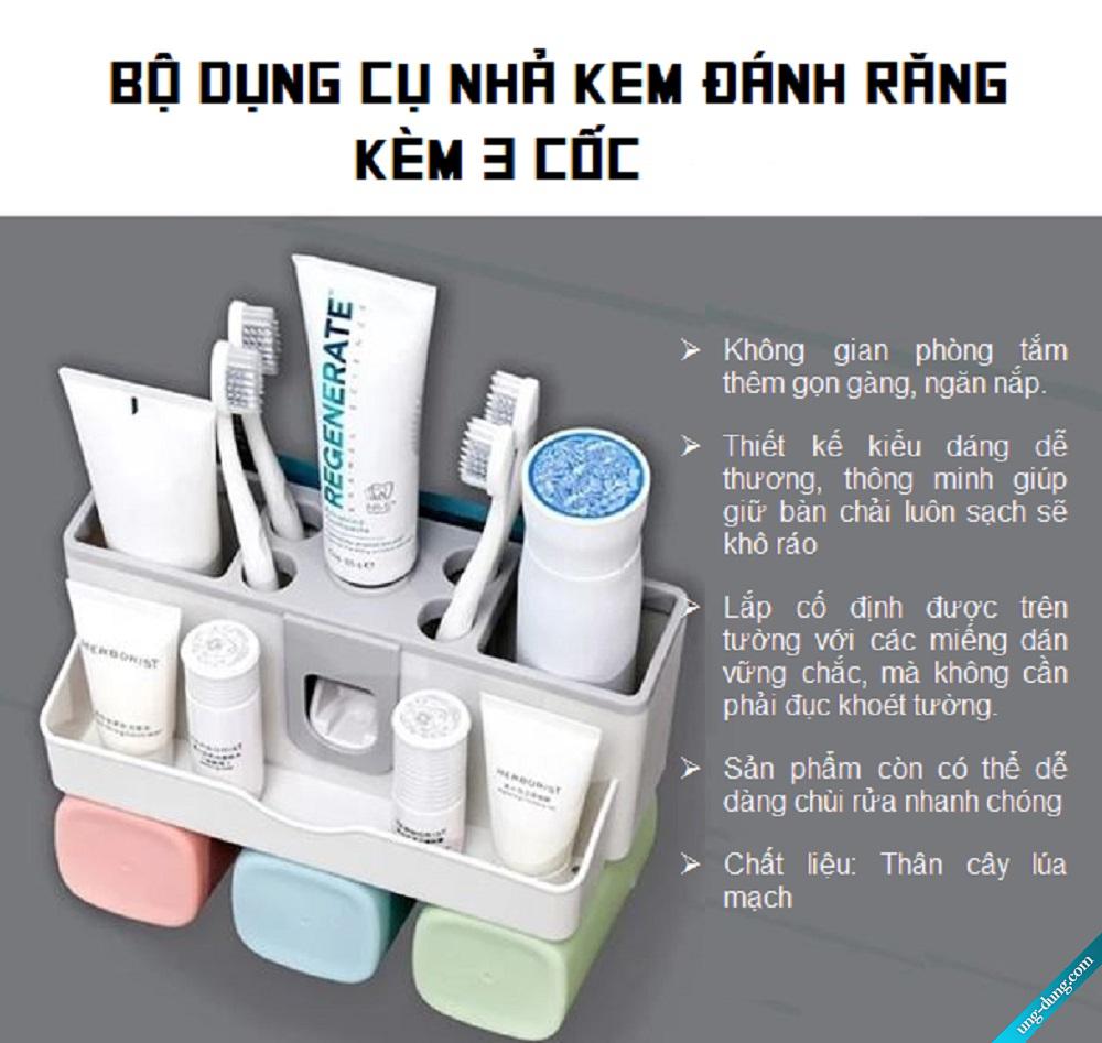 Lấy kem đánh răng, Bộ dụng cụ lấy kem đánh răng, Bộ Nhả Kem Đánh Răng 3 Cốc Chất Liệu Sinh Học Lúa Mạch An Toàn Không Độc Hại, Tiện Lợi, Tiết Kiệm Kem Đánh Răng, Kiểu Dáng Đẹp Giúp Nhà Tắm Gọn Gàng - Lỗi 1 Đổi 1 Do Nhà Sản Xuất.