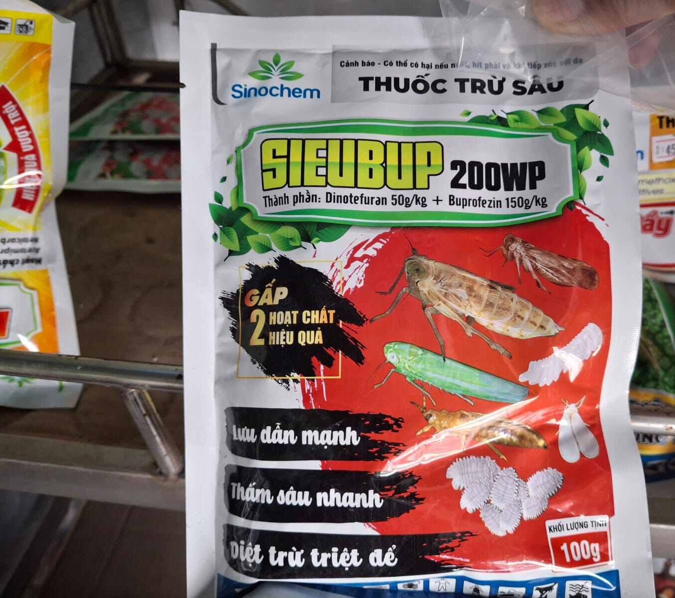 Thuốc trừ Rầy Xanh - Rệp sáp - Ve - ...Lưu dẫn Thấm sâu diệt nhanh SIEUBUP200WP Gói 100gram