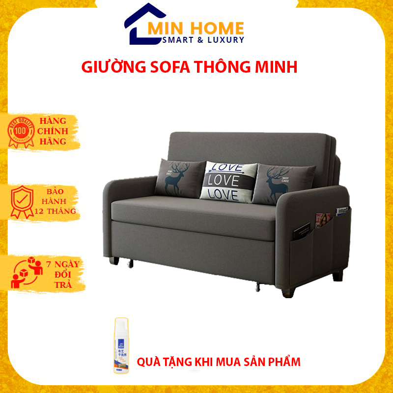 Sofa giường thông minh, ghế sofa đa năng gấp gọn, tiện ích, sang trọng tặng kèm gối
