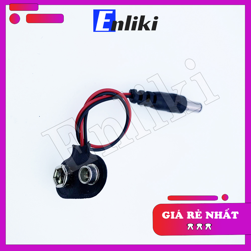 Dây đế pin ra đầu jack dc 5.5x2.1mm 9v
