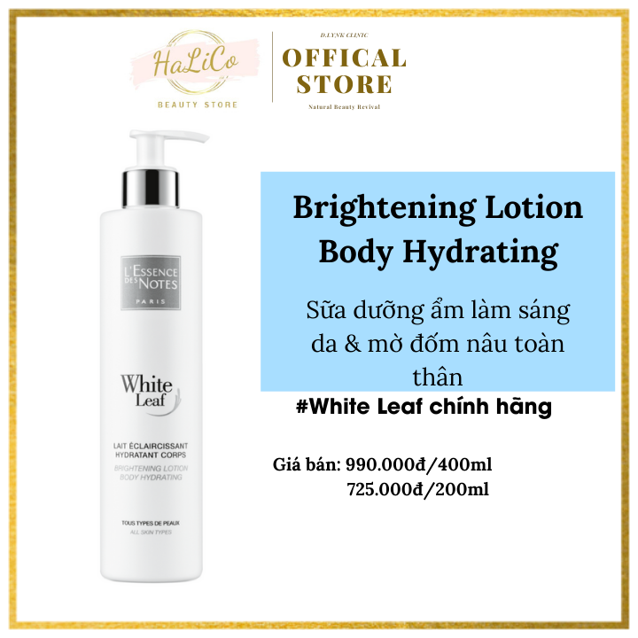 White leaf brightening lotion body hydrating - sữa dưỡng sáng da, dưỡng ẩm và làm mờ đốm nâu toàn thân 200ml