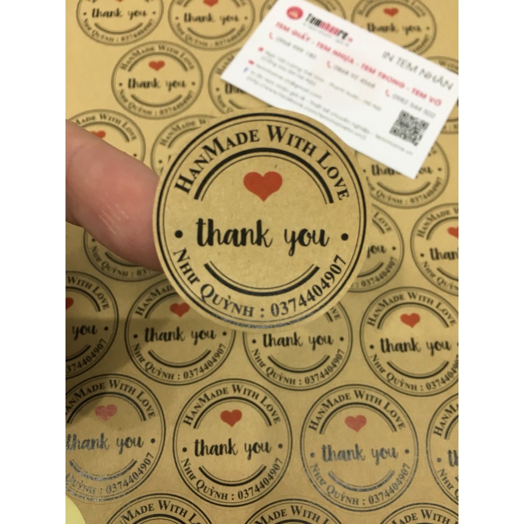 【HOT SALE】 In tem nhãn giấy kraf xi măng sticker decan A3 theo yêu cầu