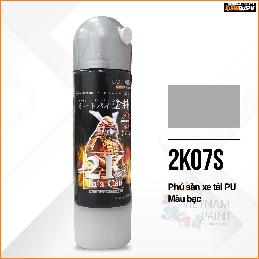 Sơn xịt samurai kurobushi - màu bạc 2k07s chuyên dùng cho xe máy