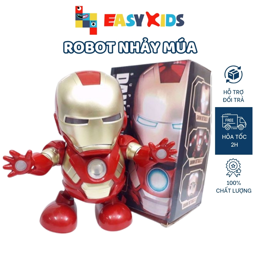 Robot nhảy múa iron man người sắt đồ chơi siêu nhân robot nhảy múa dance hero
