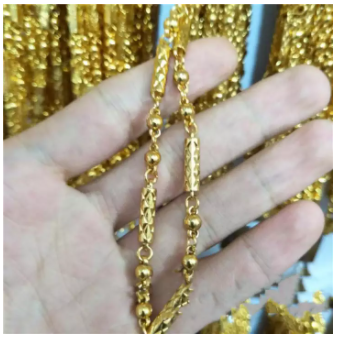 Dây chuyền nam TiTan ống trúc mạ vàng sang chảnh đẳng cấp 24k