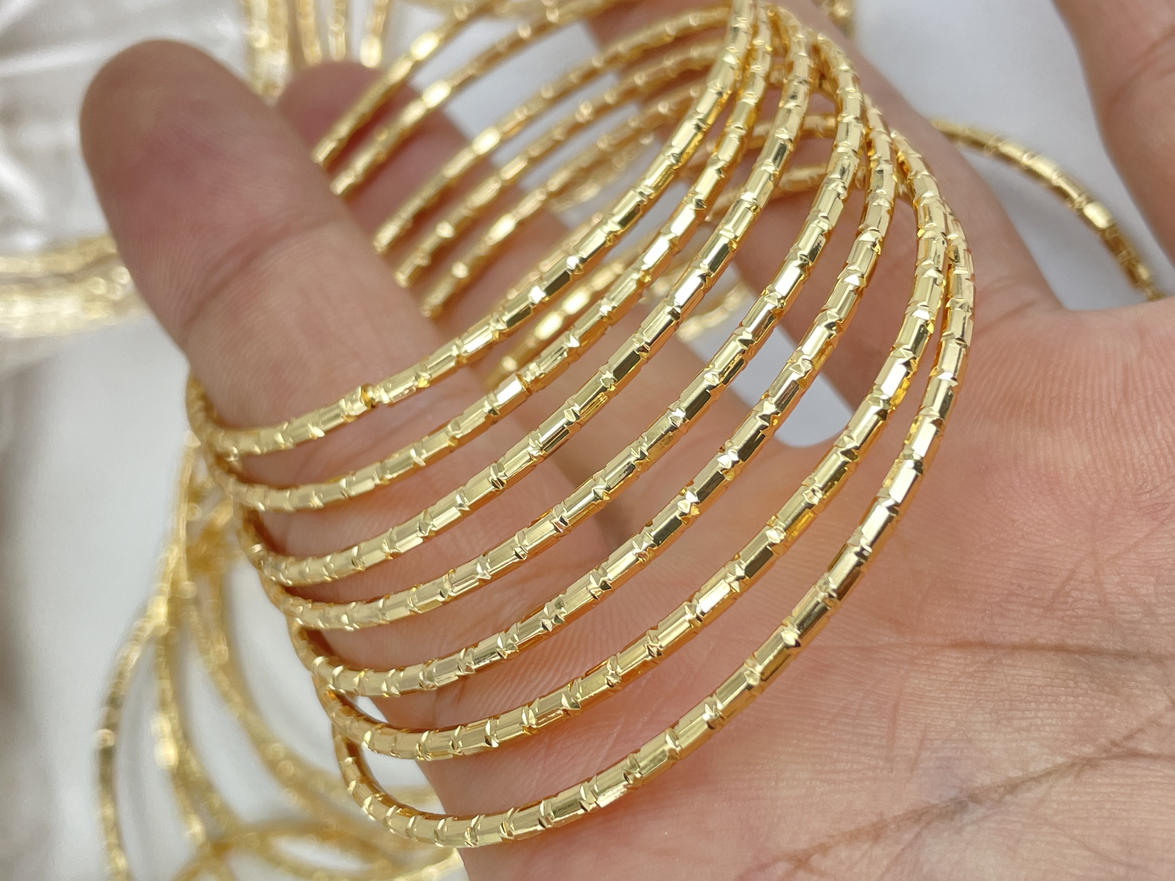 Bộ vòng ximen 7 chiếc mắc trúc có khoá gài mạ vàng 18k cao cấp