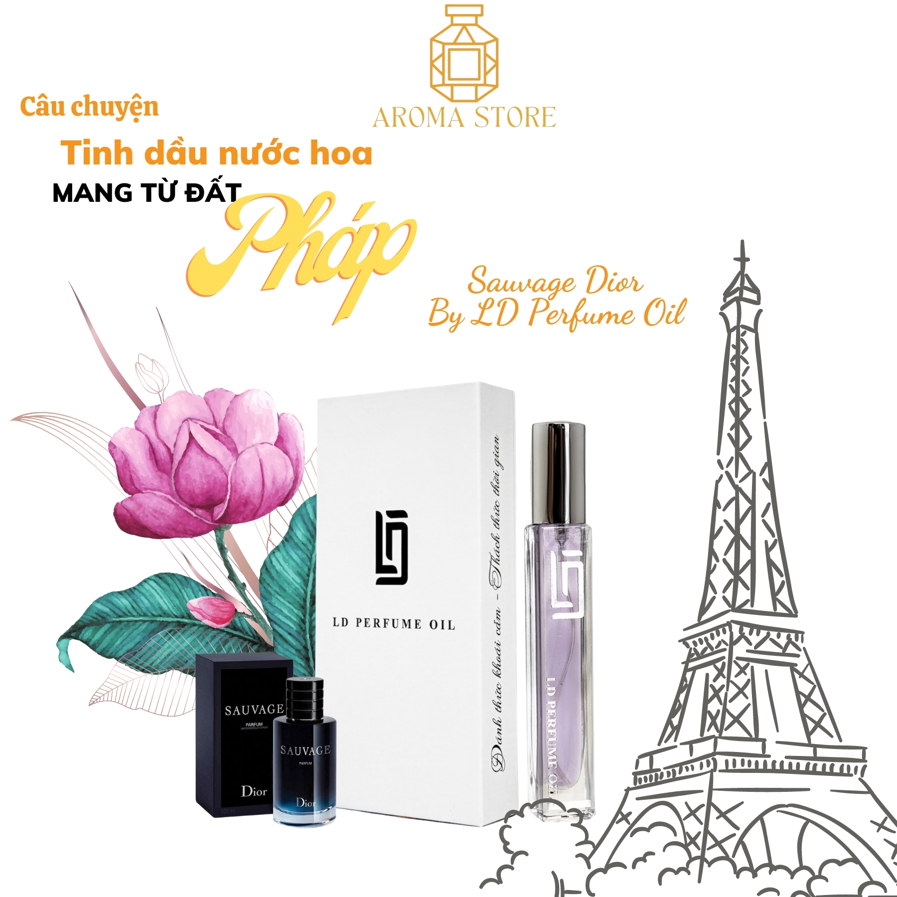 Tinh dầu nước hoa pháp ld perfume oil sauvage dior 12ml