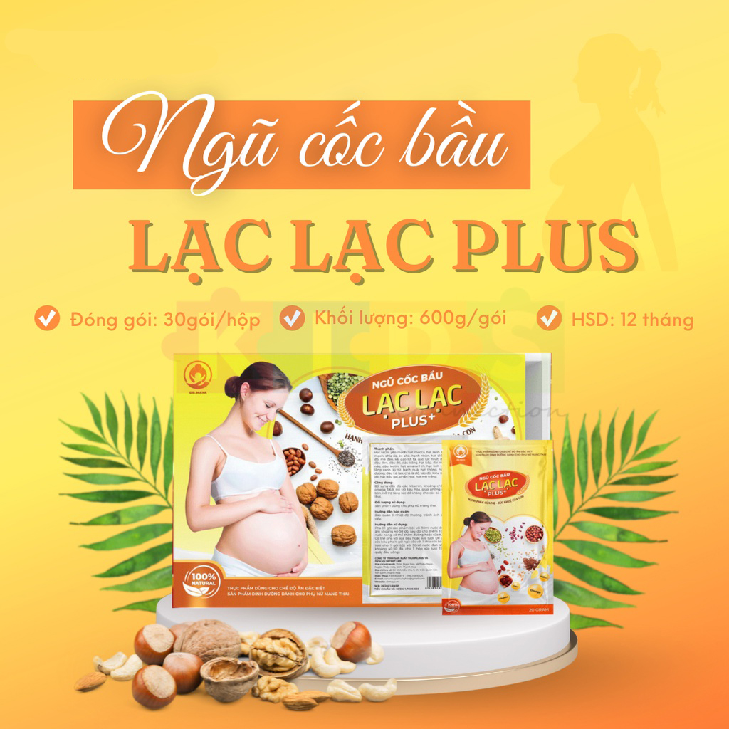 Ngũ cốc bầu Lạc Lạc hộp lớn 30 gói, ngũ cốc cho mẹ bầu cao cấp, ngũ cốc dinh dưỡng - Mẹ bé max đồ