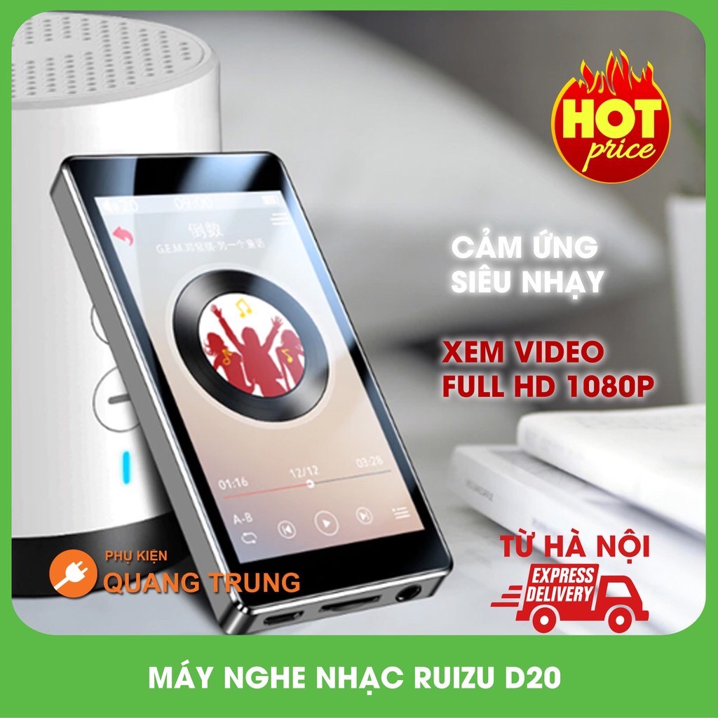 Máy nghe nhạc Ruizu D20 phiên bản cảm ứng có loa ngoài 8GB bộ nhớ trong ghi âm