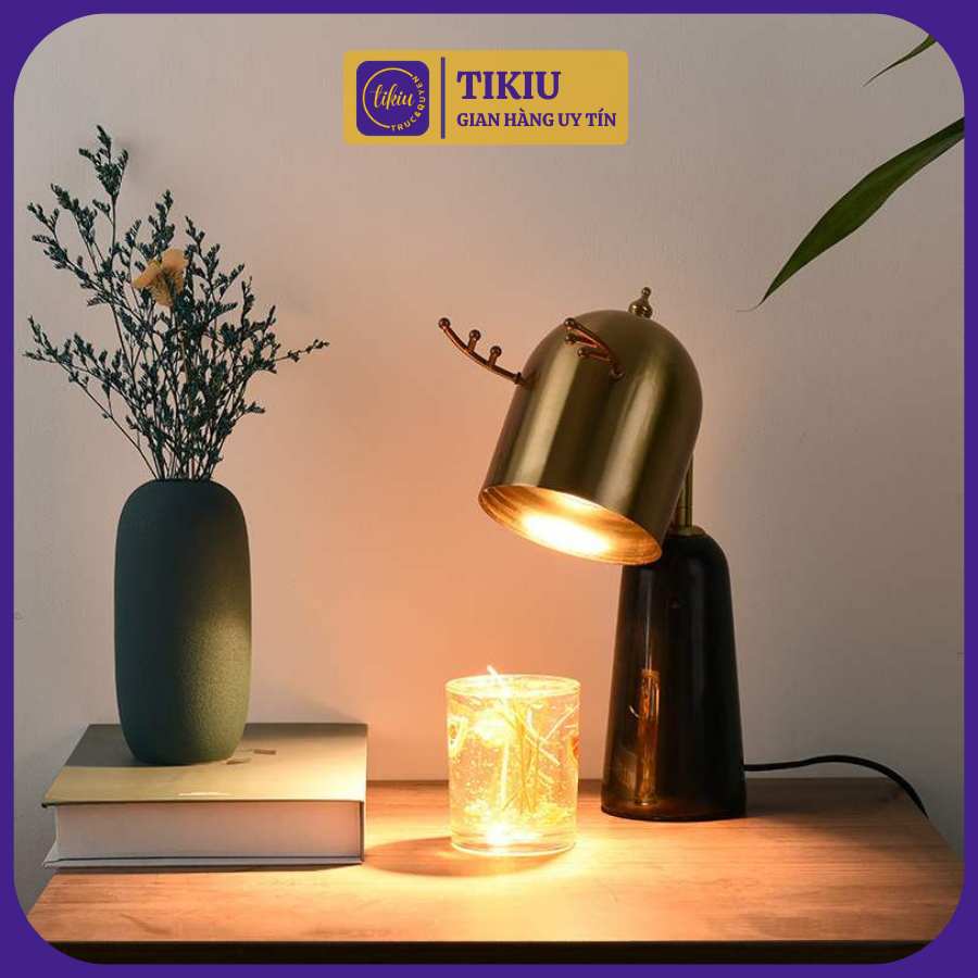 Đèn đốt nến thơm phong cách châu âu sang trọng tikiu đèn sừng hươu cao cấp, phụ kiện nến thơm yankee, bath & body works