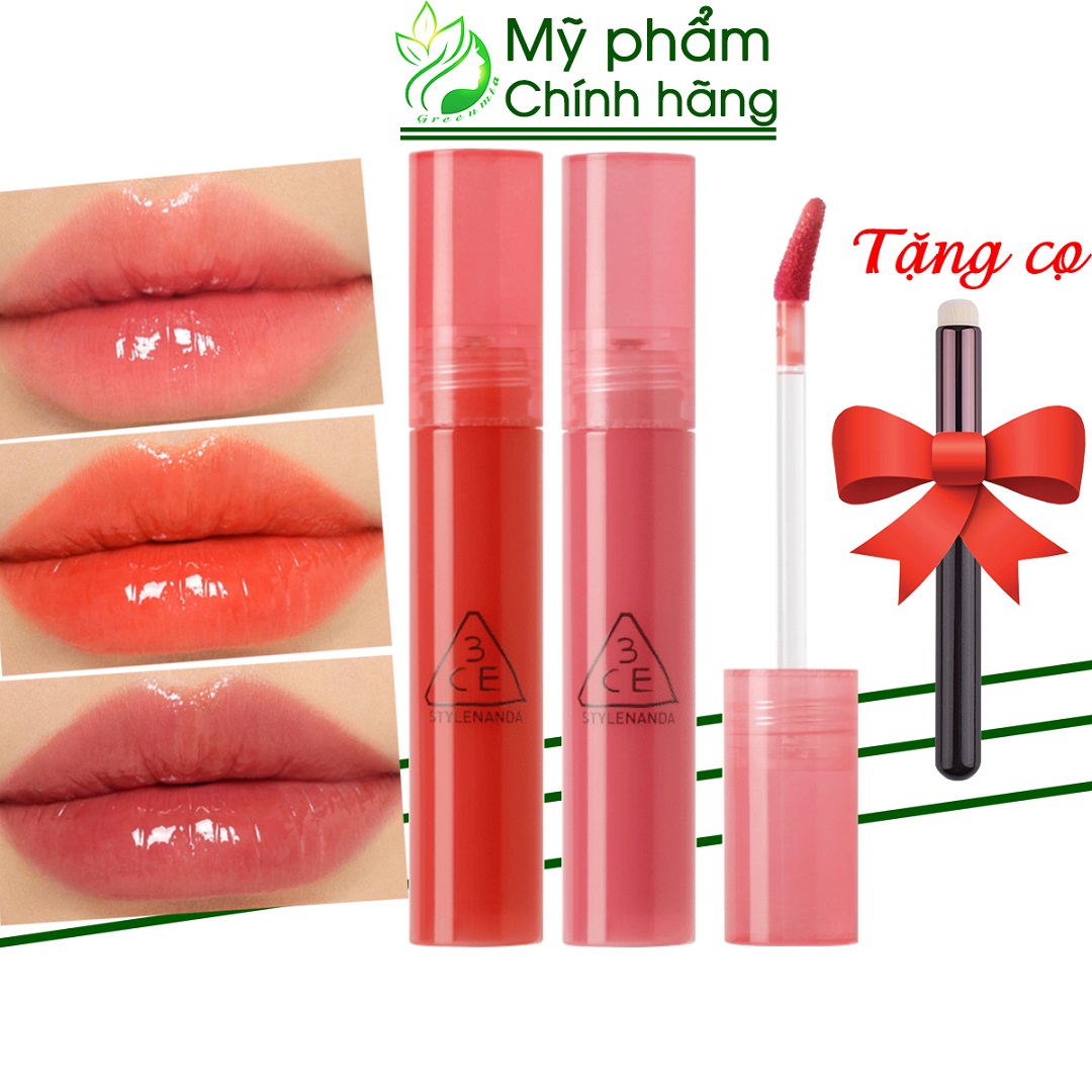 Son tint bóng lì 3ce syrup layering tint afternoon peach, single cherry, alive pink