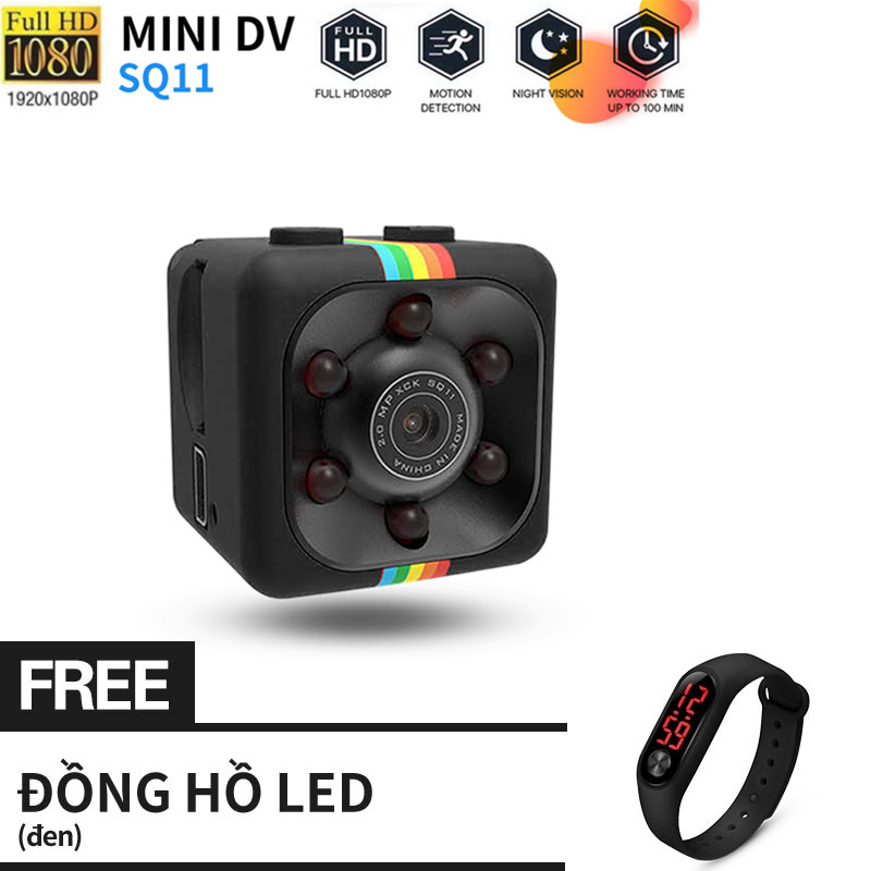 【Miễn phí ĐỒNG HỒ LED】Camera Mini SQ11 HD 1080P Camera Ghi Hình Cỡ Nhỏ Cảm Biến Chuyển Động Ban Đêm Máy Quay Phim Siêu Nhỏ DVR DV