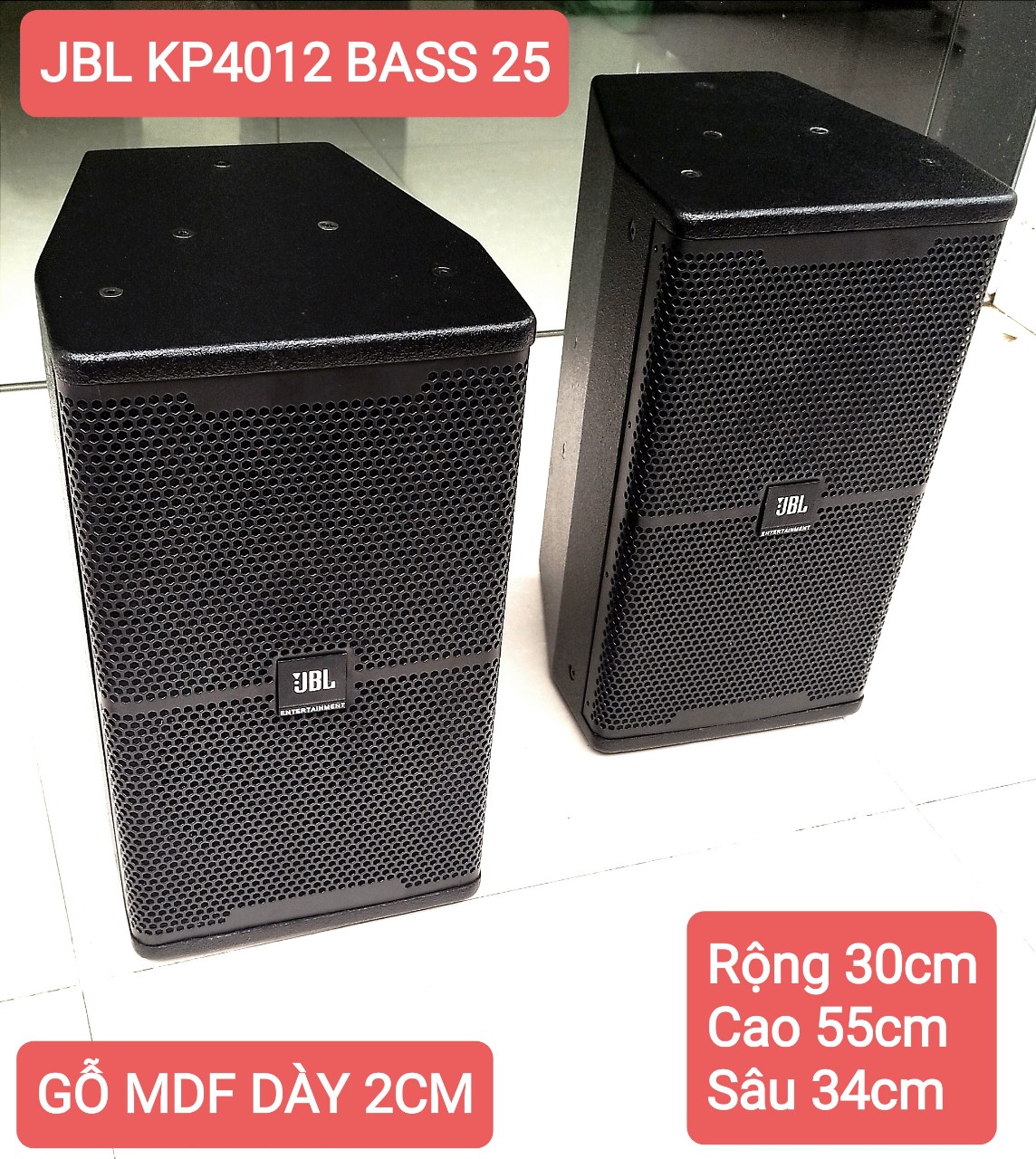 VỎ THÙNG LOA FULL 25 JBL KP4012 NHẬP KHẨU THÁI LAN - GIÁ 2 CHIẾC VỎ TẶNG KÈM BÔNG TIÊU ÂM