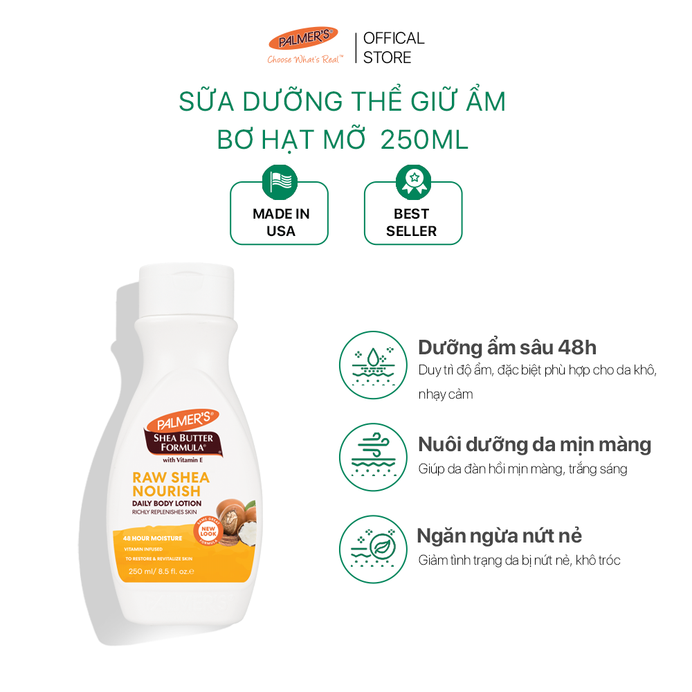 Sữa dưỡng thể giữ ẩm Bơ hạt mỡ Palmer’s 250ml