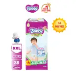 [Từ 22-23 tặng QUÀ TO-SLCH][TẶNG MIỄNG NGẪU NHIÊN] Tã/bỉm quần Bobby 3mm Super Jumbo Siêu khô thoáng XXL38