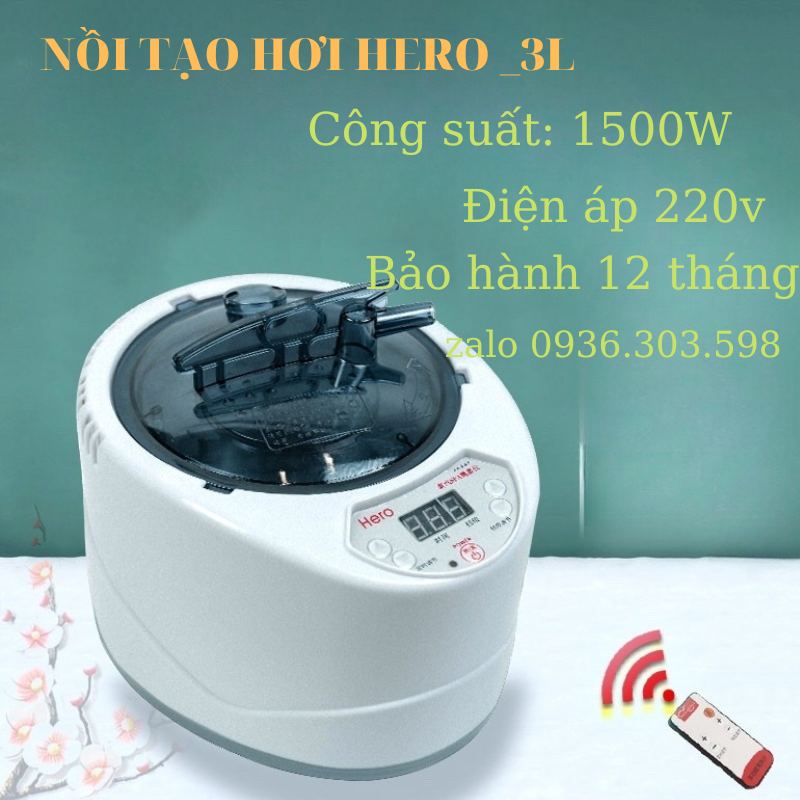 Máy xông hơi/Nồi tạo hơi Hero 3L xông hơi toàn thân kết hợp cho lều xông hơi , phòng xông hơi dùng cho gia đình, spa
