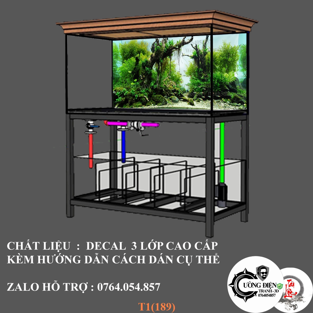 Tranh 3D dán bể cá cảnh hồ thuỷ sinh