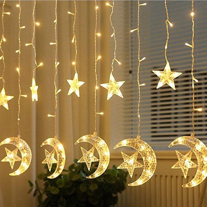 Đèn led trang trí vàng ấm 12 trăng sao