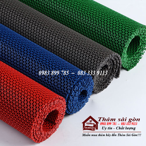 [90cmx150cm] THẢM NHỰA LƯỚI CHỐNG TRƠN TRƯỢT MÀU ĐỎ KHỔ 90CM