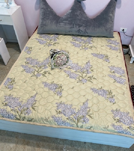 (FreeShip MAX) Tấm Trải Giường, Trải Sàn Chần Bông Cotton Poly ( Dùng Thay Ga , Nệm )