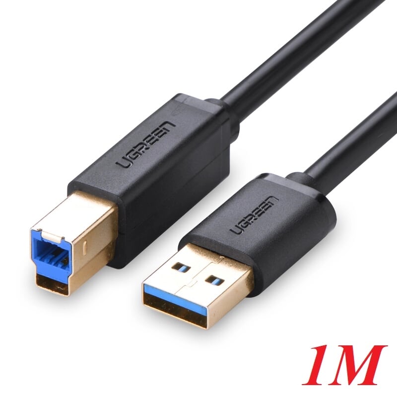 Ugreen 30753 1m màu đen cáp usb 3.0 sang usb b 3. 0 máy in đầu mạ vàng us210