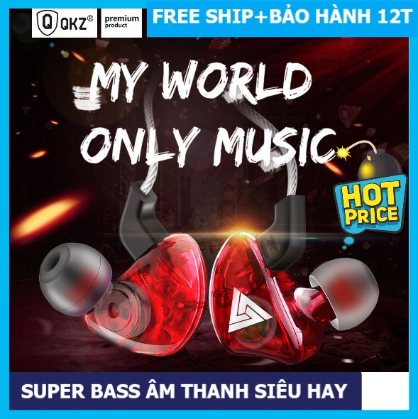 Tai nghe Super BASS QKZ CK5 có mic đàm thoại, jack cắm 3.5 mm tương thích điện thoại iphone, samsung, xiaomi, oppo, top tai phone nghe nhạc chơi game bán chạy 2020
