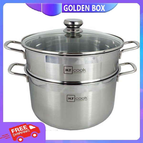 Bộ nồi xửng hấp ht cook 28cm cao cấp sử dụng được trên mọi loại bếp