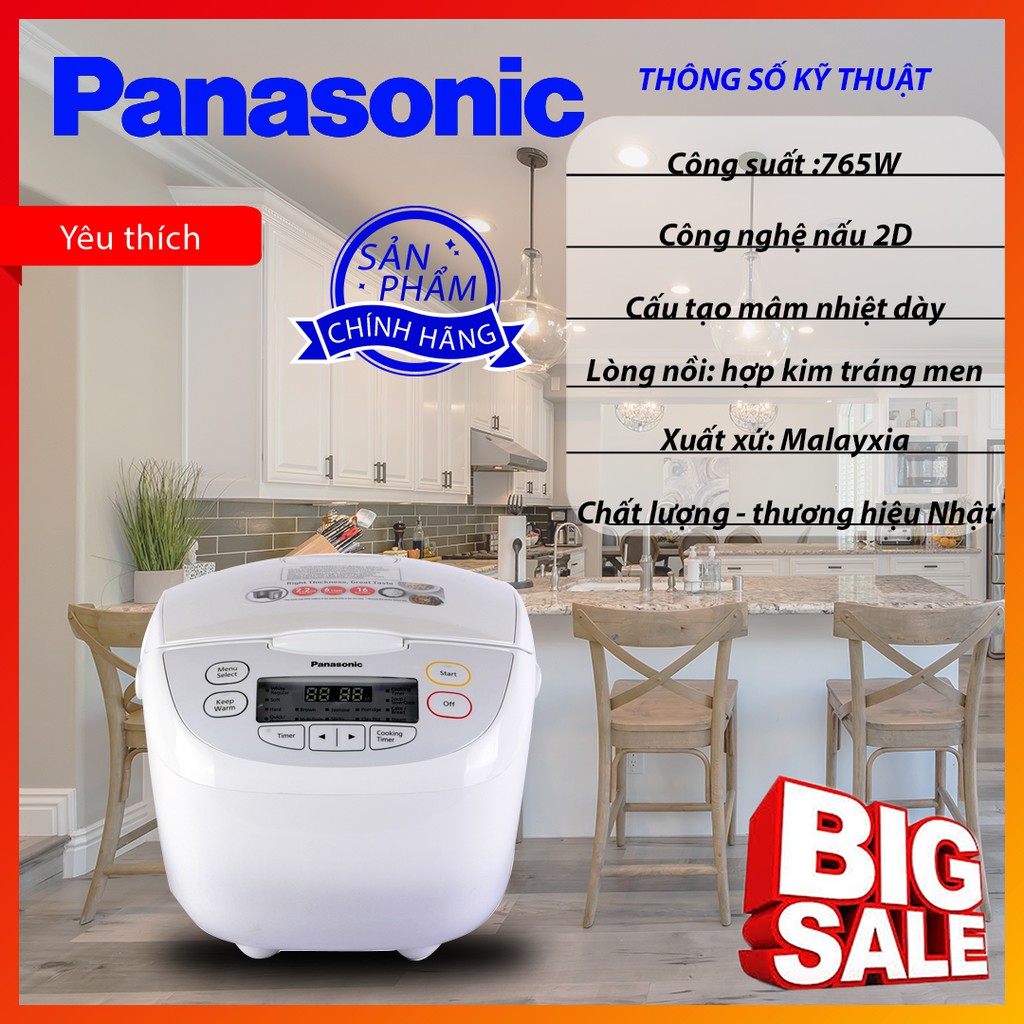 Nồi cơm điện tử panasonic sr-cl188wra 1.8 lít - hàng chính hãng