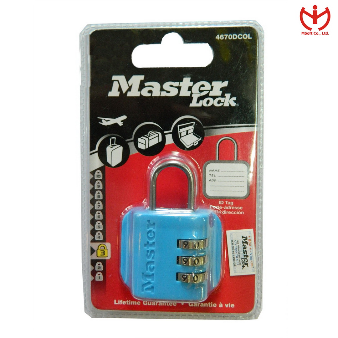 Ổ khóa số master lock 4670 eurdcol nhưa abs rộng 44mm có nhãn ghi tên - msoft