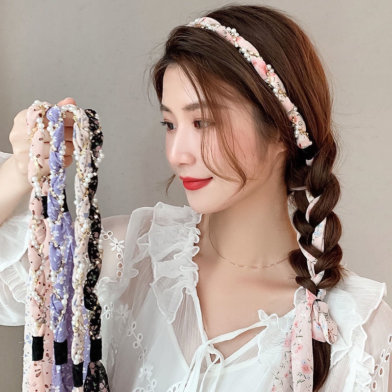 [JUNJUN-STORE]Bờm Cài Tóc Lalila Nữ Tết Dây Hoạ Tiết Hoa Nhí Dễ Thương Năng Động