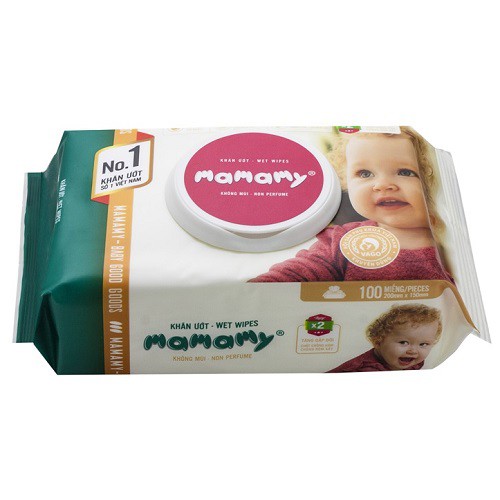 Khăn uớt mamamy không mùi 100 tờ