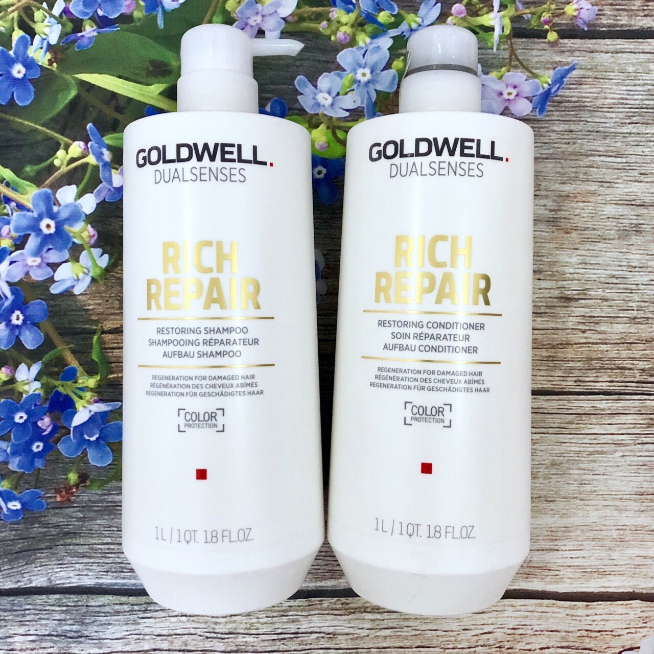 Bộ dầu gội xả Goldwell rich repair siêu phục hồi tóc hư tổn 1000ml