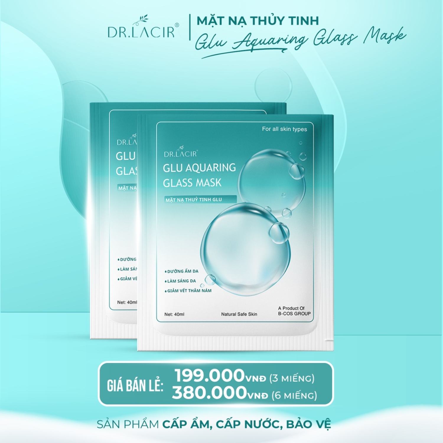 Mặt Nạ Thủy Tinh Căng Bóng Drlacir Dr.lacir, Cung cấp dưỡng chất,dưỡng trắng da,ngừa lão hóa,phục hồi da