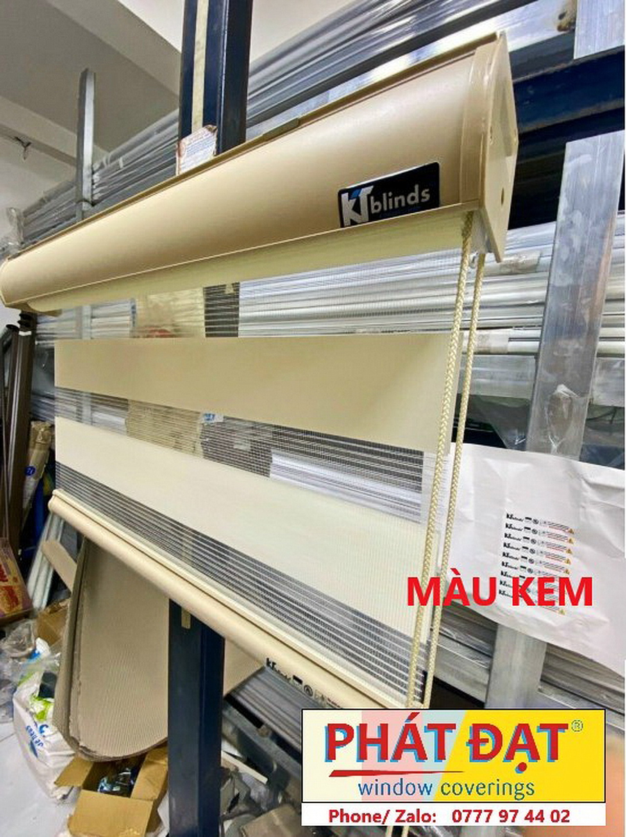 (1200x2000) Rèm cầu vồng Hàn Quốc cao cấp, màu kem chống nắng 70%