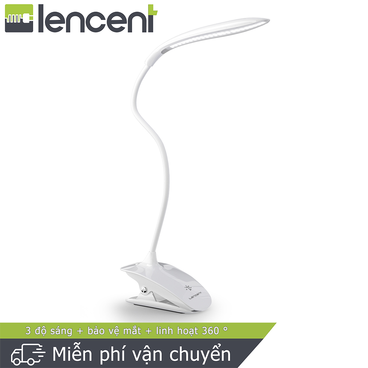 LENCENT 16 LED Đèn đọc sách Đèn bàn Kẹp Đèn sách Công tắc cảm ứng 3 chế độ sáng Chăm sóc mắt Đèn ngủ cho văn phòng cạnh giường ngủ [Loại tiết kiệm năng lượng A]