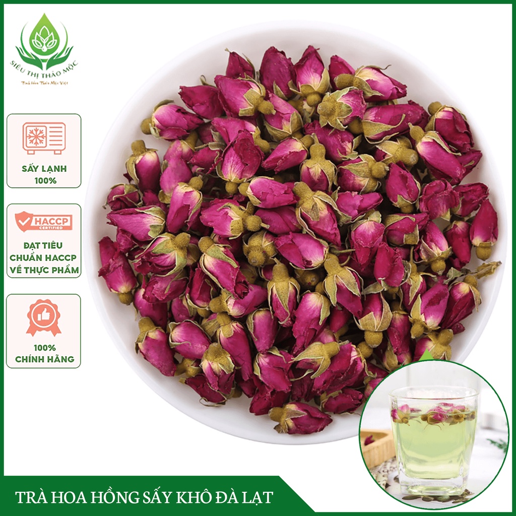 Trà hoa hồng đà lạt sấy khô 100gr đẹp da, giảm stress, thải độc, chống lão hóa