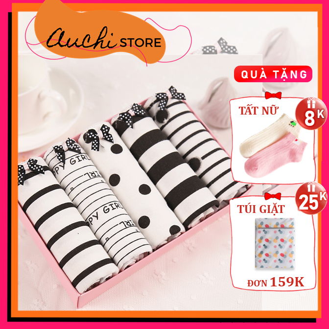 [TẶNG TẤT 8K] Bộ 5 Quần Lót Cotton Dễ Thương Siêu Xinh Phong Cách Hàn Nhật Đơn Giản Năng Động Nhí Nhảnh Kute - Quần Lót Nữ Vải Cotton Chất Lượng Cao Thoáng Khí Hút Ẩm Khô Thoáng - Đồ Lót Freesize Dưới 52kg
