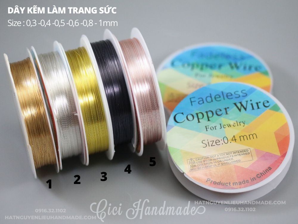 Dây kẽm uốn trang sức handmade (cam kết không gỉ) phụ kiện cô dâu phụ kiện tóc trang sức kẽm Cici Handmade