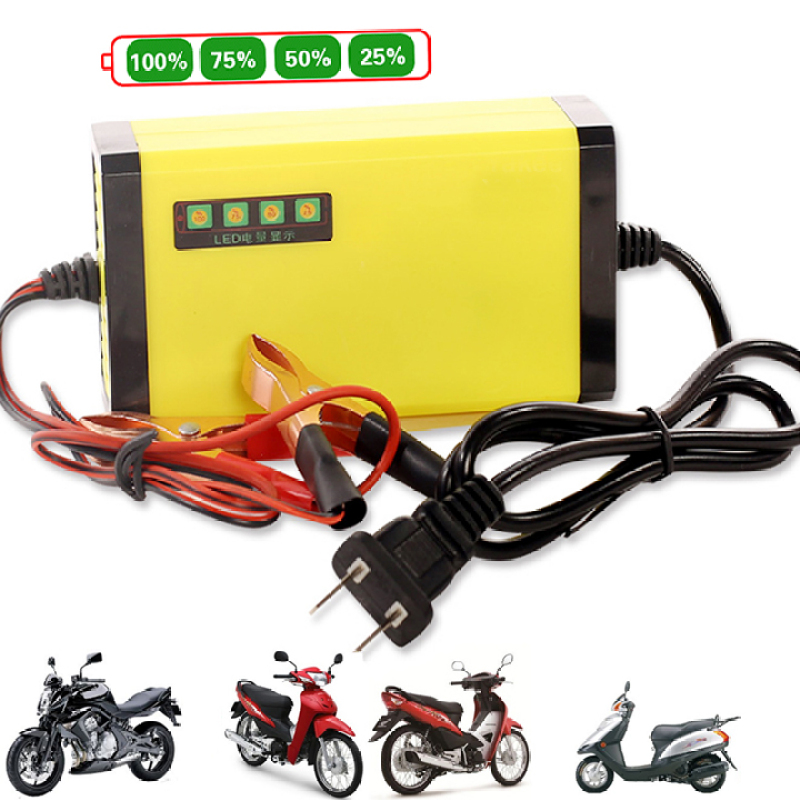 Bộ sạc bình ắc quy 12v 2a thông minh tự động ngắt khi đầy