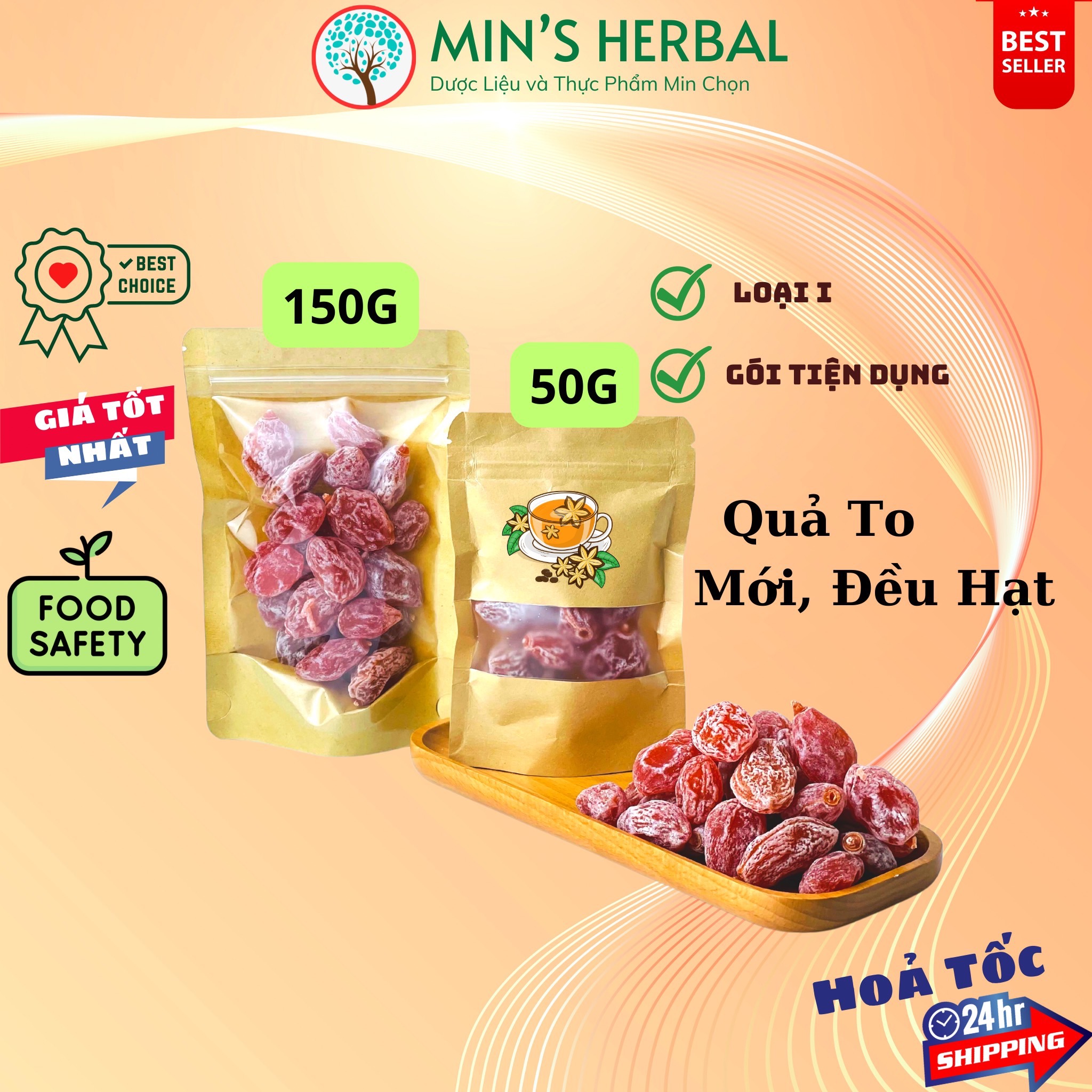 Xí muội đào hồng không hạt Vị chua ngọt, thơm giòn túi 50g/150g