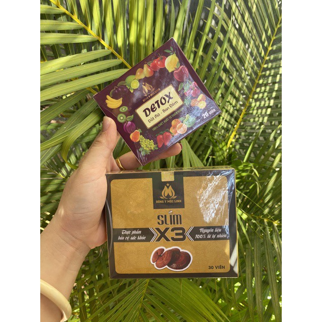Giảm cân đông y mộc linh x3 tặng detox thải độc