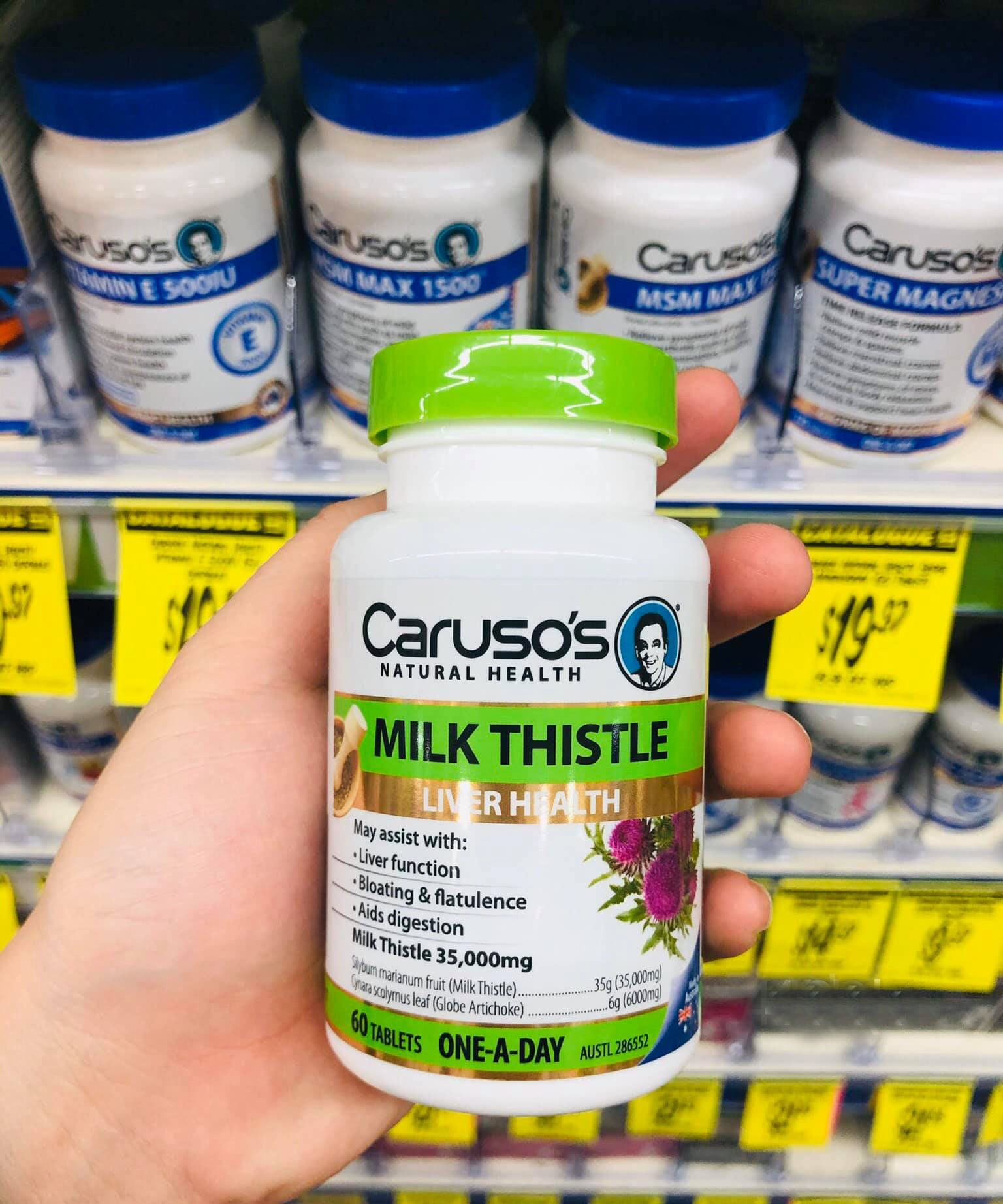 Bổ gan Milk thistle Carusos 35000mg