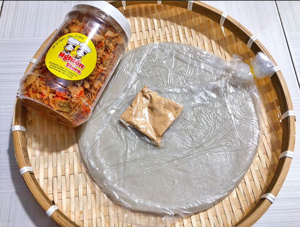 250gr bánh tráng kèm hủ ruốc hành phi 200gr