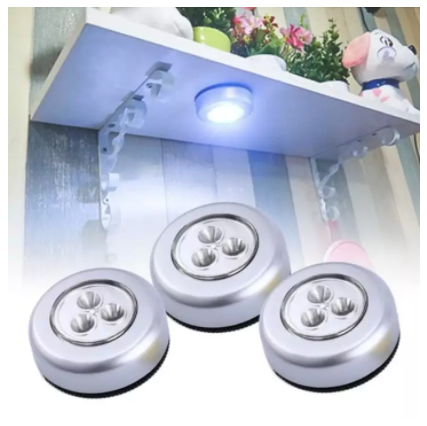 Đèn led mini 3 bóng stick dán tường, gắn kệ sách, tủ quần áo