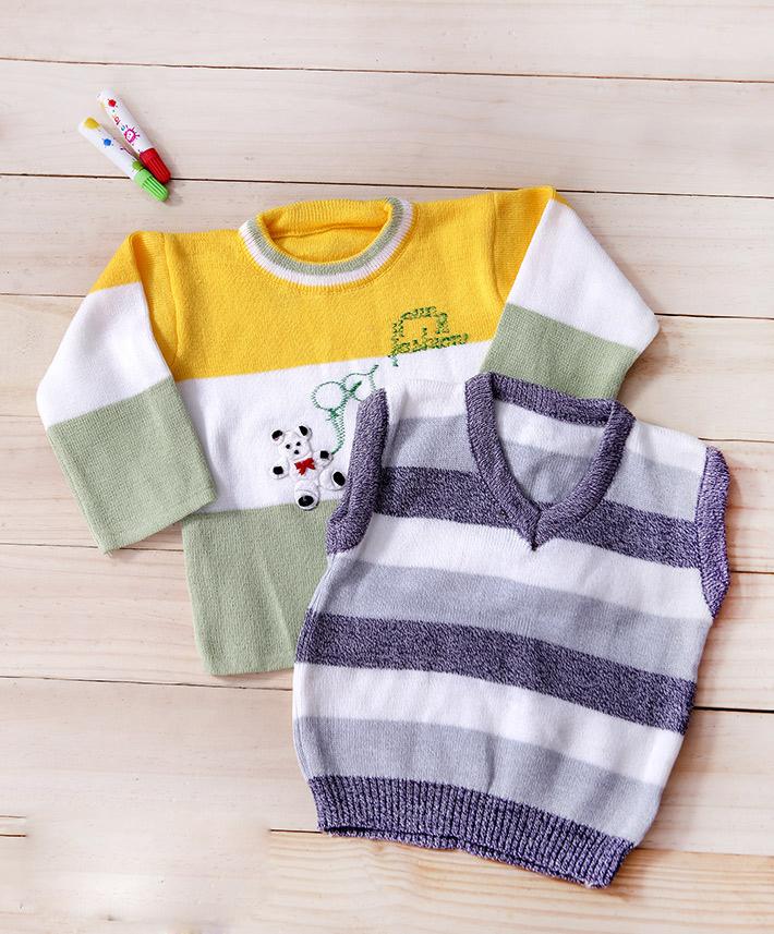 [HCM]Combo 2 Áo Len Xinh Xắn Cho Bé (Tay Dài + Không Tay)