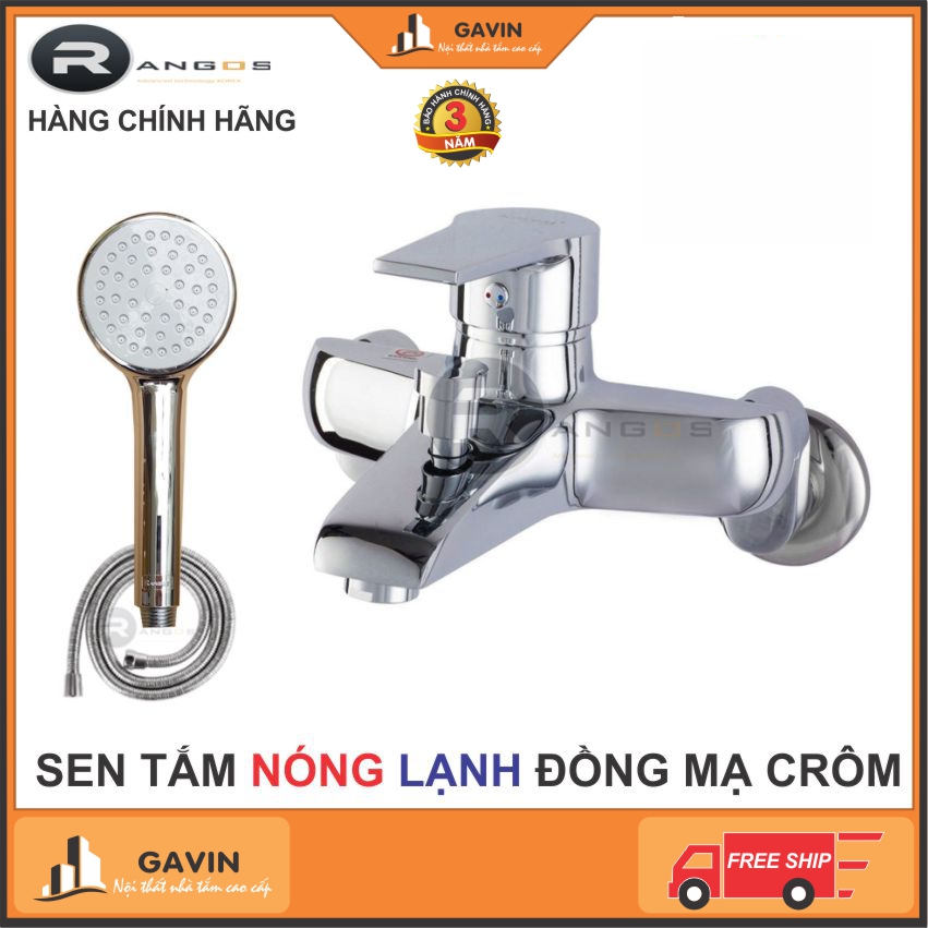 Bộ sen tắm cao cấp đồng mạ crom Rangos 04S