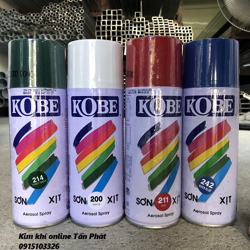 Sơn xịt Kobe đủ màu chính hãng - Hồng, Xanh Ngọc, Bạc,...