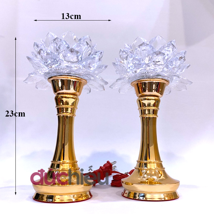[ Hàng loại 1 ] Bộ 2 đèn thờ cúng hoa sen đổi 7 màu LM1, đèn để bàn thờ, đèn hoa sen - Đức Hiếu Shop